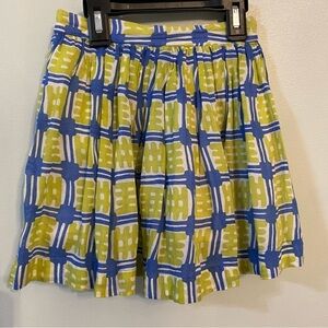 Mini Boden blue/green lined skirt size 5/6